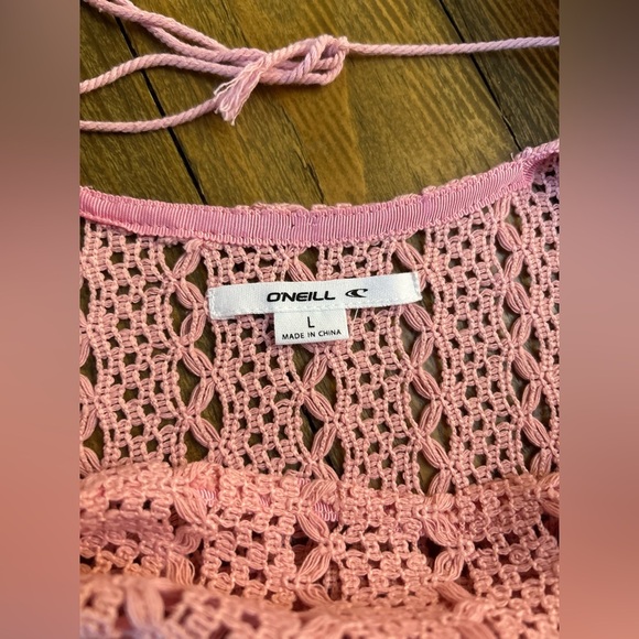 O’NEILL  Womens Pink Dress Nina Midi Crochet Lace Cover Up Beach - Picture 13 of 14
